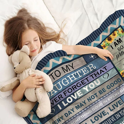 ﻿To My Daughter Blanket From Mom, Gifts For Daughter From Mom, Best Gifts Ideas For Daughter, I Love You Blanket Gift for Daughter From Wife, Soft Cozy Warm Throw Blankets For Bed Couch Living Room