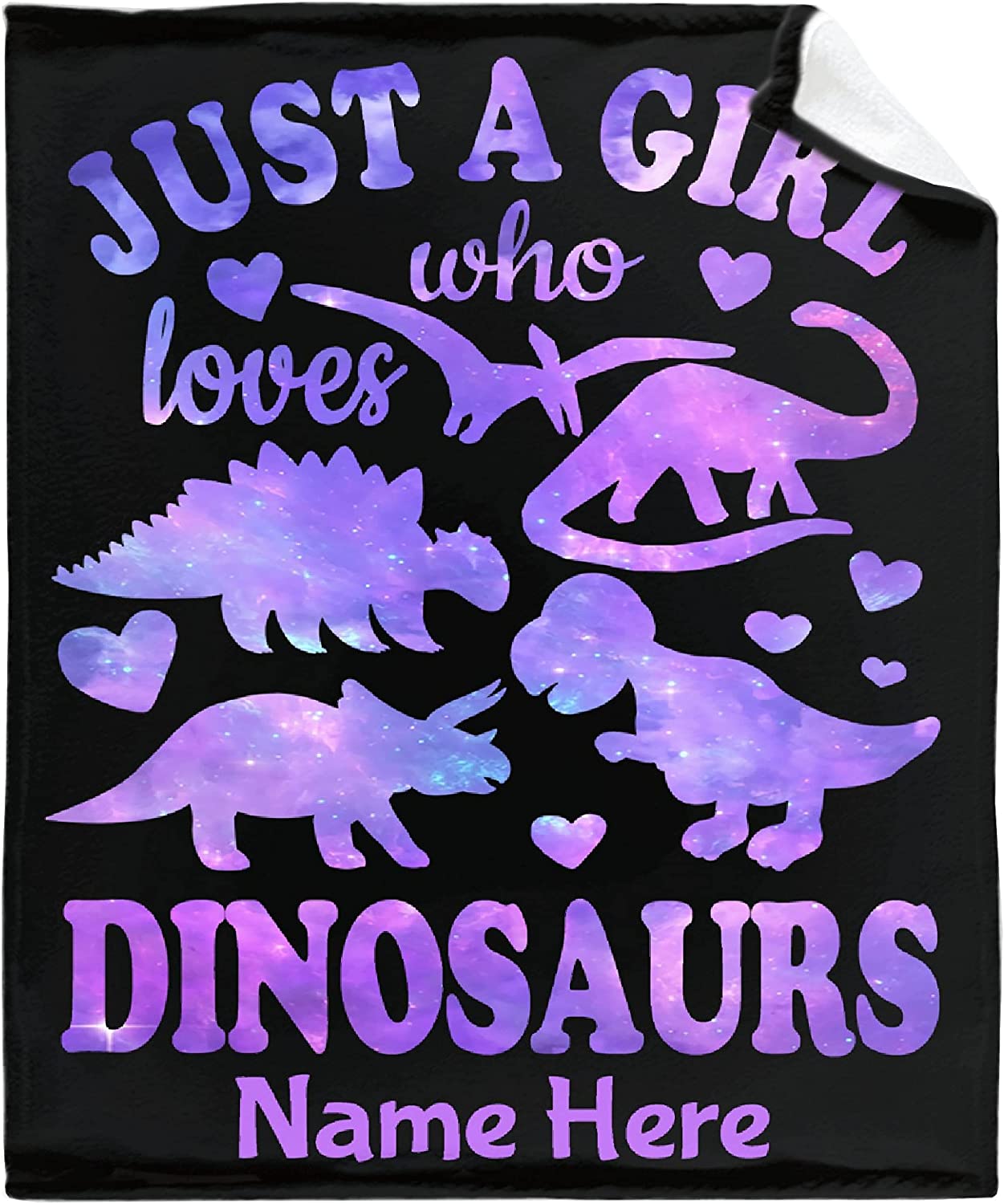 Personalized Dinosaurs Blanket - Custom Gift For Dinosaurs Lover - Just A Girl Who Loves Dinosaurs Blanket