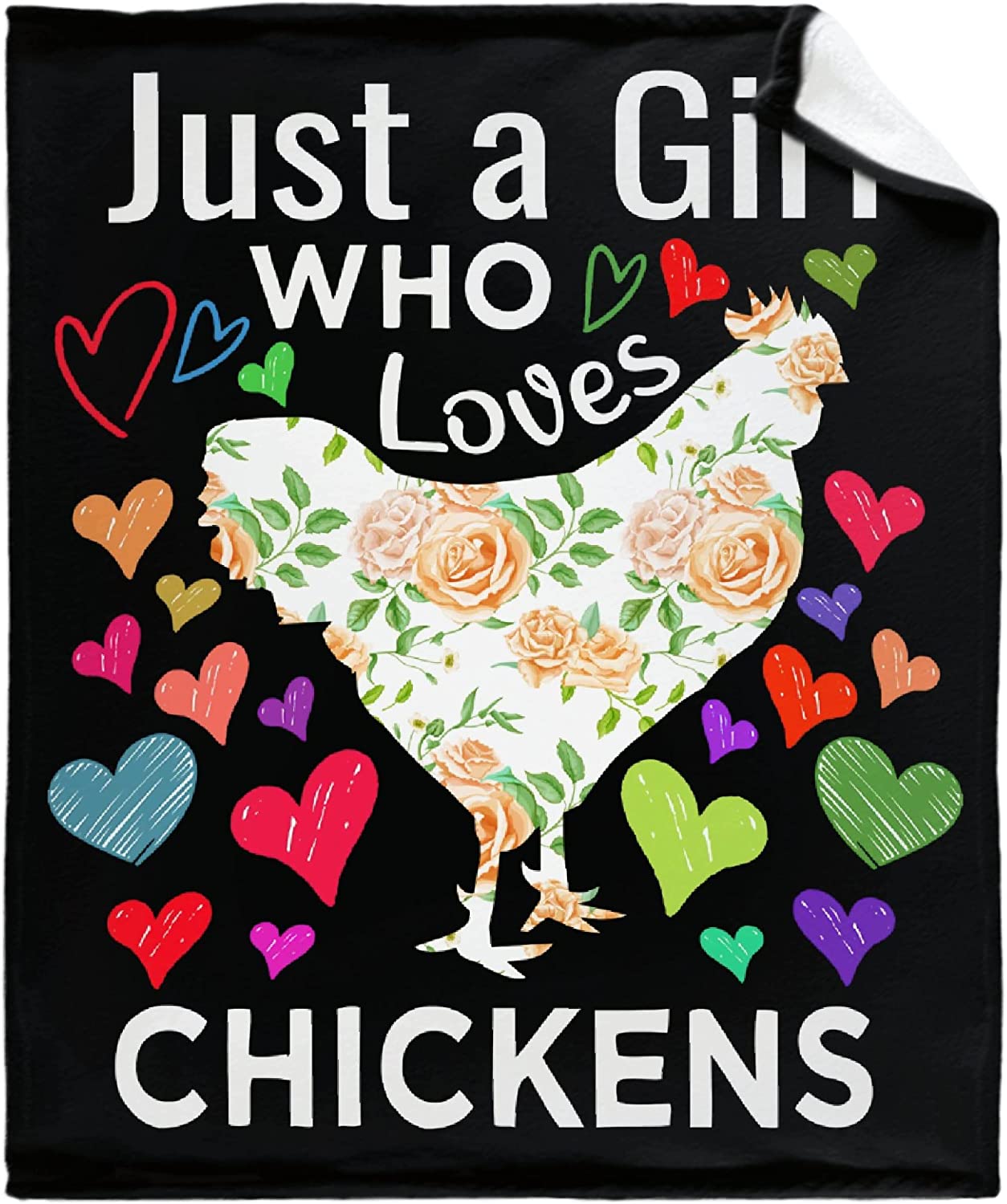 Gift For Chickens Lovers Blanket - Cartoon Cute Animal Throw Blankets Cozy Plush Microfiber, Gift for Girl, Valentines Day, Birthday - Just A Girl Who Loves Chickens Blanket