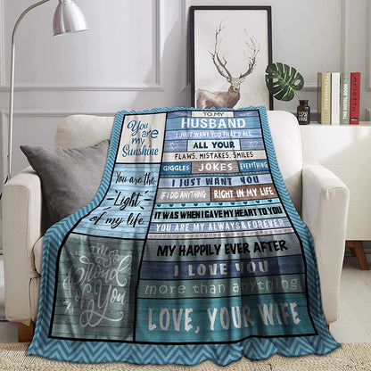 Gift For Husband Blanket - To My Husband Blanket - Romantic Gift For Husband From Wife, Birthday, Christmas, Valentines, Anniversary Blanket - You Are The Light Of My Life Blanket