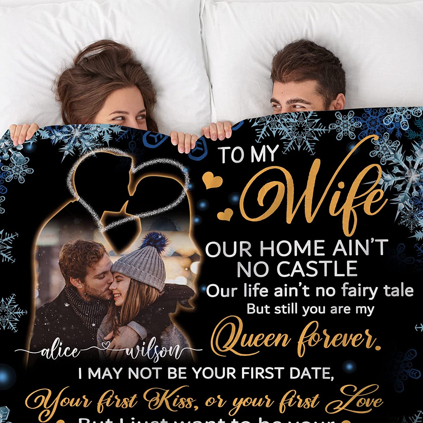 Personalized Gift For Wife Blanket - To My Wife, Couple Blanket - Custom Romantic Gift For Wife From Husband, Birthday, Anniversary Wedding, Christmas, Valentines Blanket
