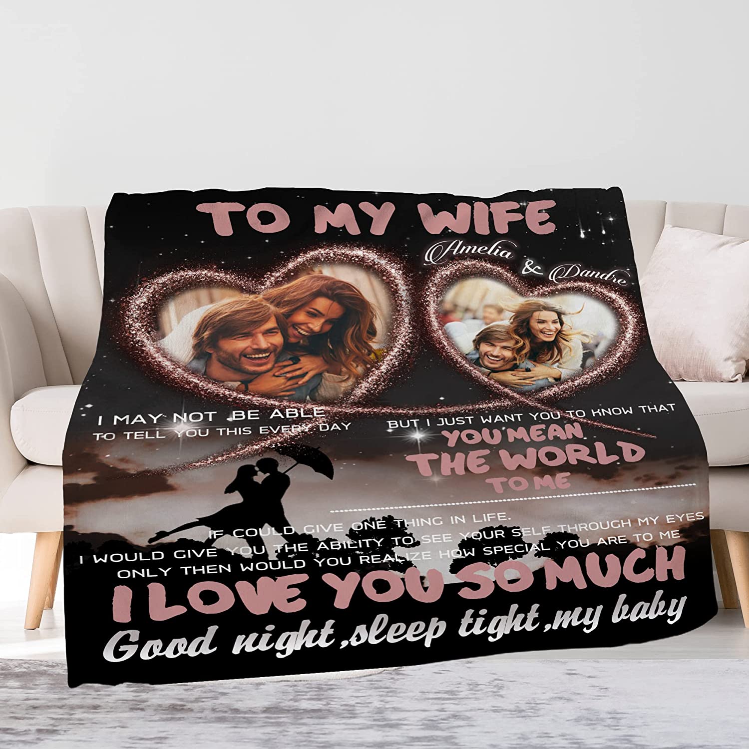 Personalized Gift For Wife Blanket - To My Wife Blanket - Romantic Gift For Wife From Husband, Birthday, Anniversary Wedding, Christmas, Valentines Blanket