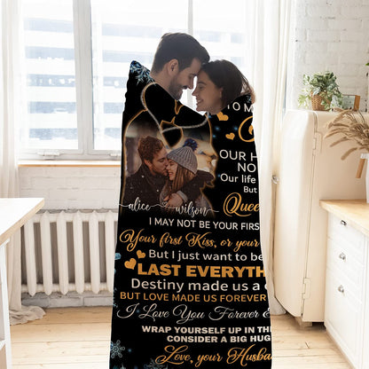 Personalized Gift For Wife Blanket - To My Wife, Couple Blanket - Custom Romantic Gift For Wife From Husband, Birthday, Anniversary Wedding, Christmas, Valentines Blanket