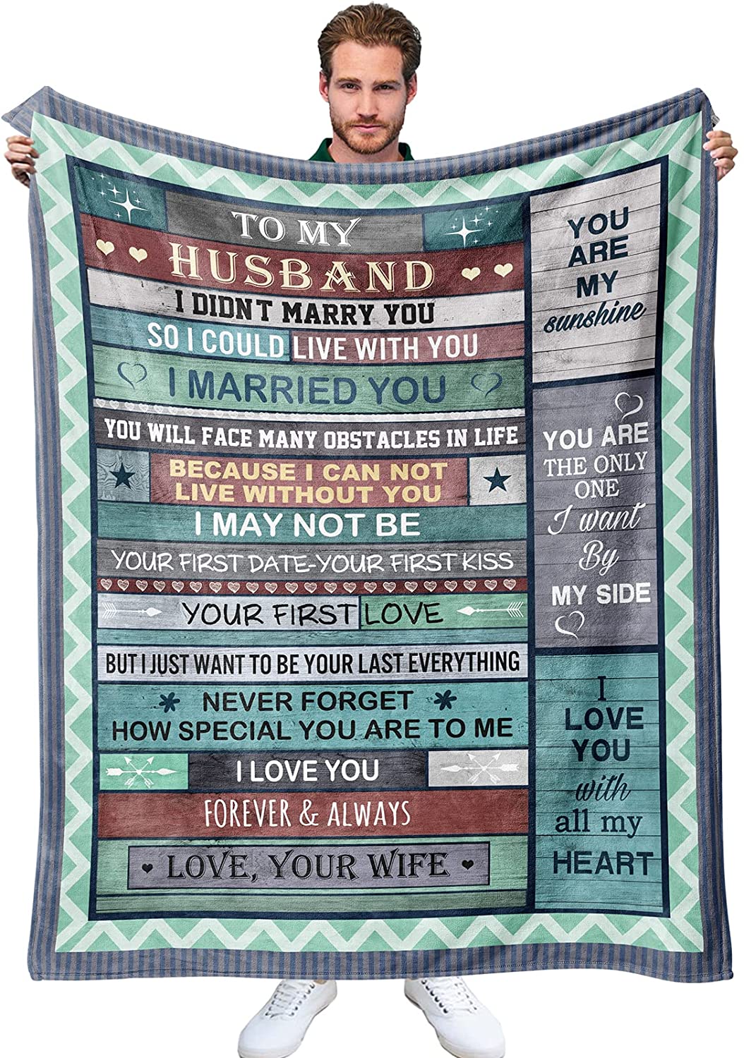 Gift For Husband Blanket - To My Husband Blanket - Romantic Gift For Husband From Wife, Birthday, Christmas, Wedding, Anniversary, Valentine's Day Blanket - Your First Love Blanket