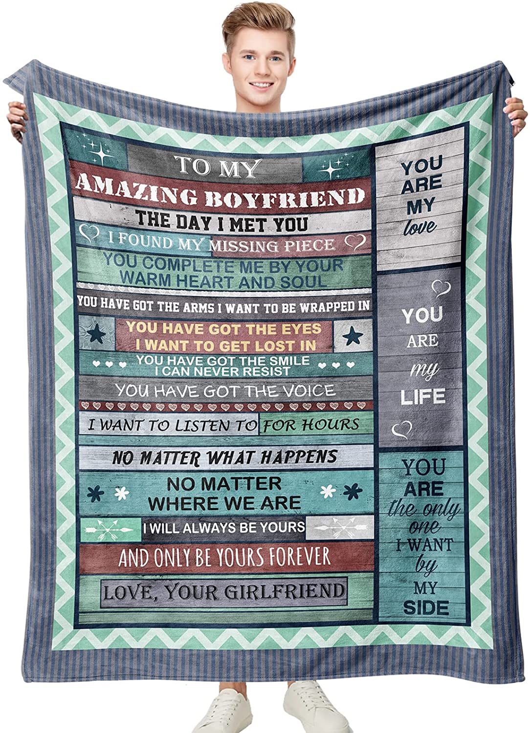 Gift For Boyfriend Blanket - To My Boyfriend Blanket - Romantic Gift For Boyfriend From Girlfriend, Birthday, Christmas, Valentines, Anniversary Blanket - You Are My Love Blanket