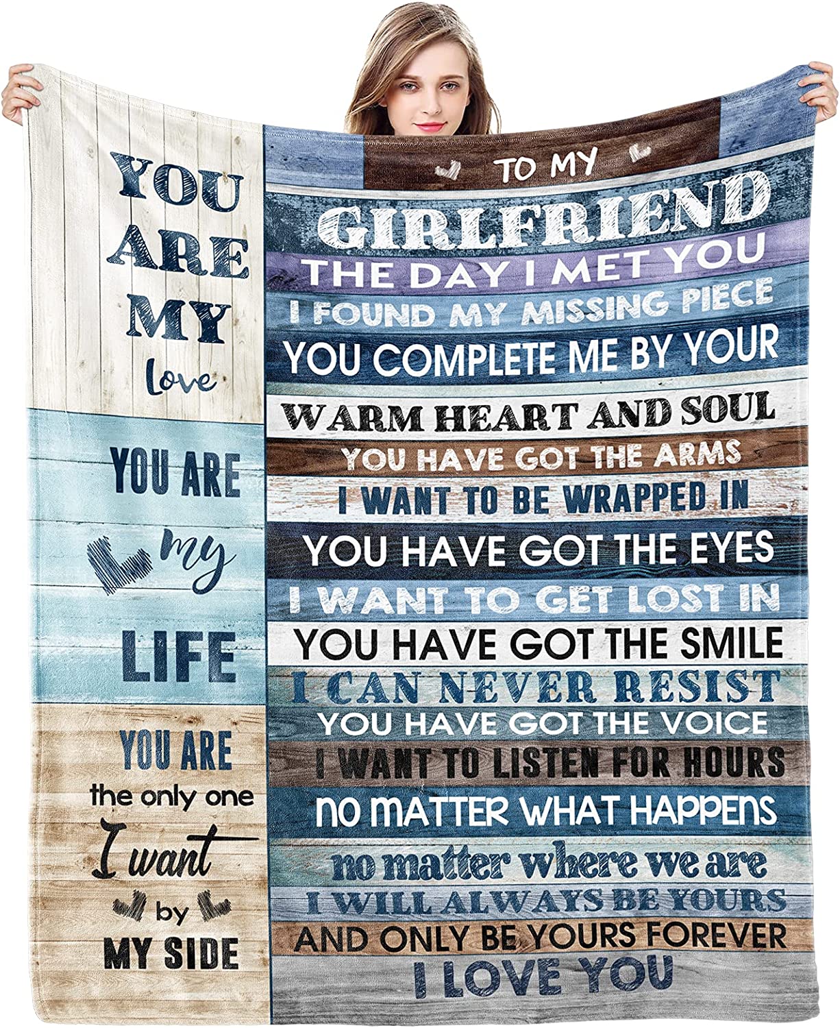 Gift For Girlfriend Blanket - To My Girlfriend Blanket - Romantic Gift For Girlfriend From Boyfriend, Birthday, Christmas, Valentines, Anniversary Blanket - I Love You Blessing Sweet Sayings Quote Blanket