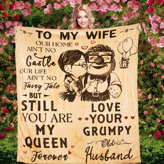 Gift For Wife Blanket - To My Wife, Couples Blanket - Romantic Gift For Wife From Husband, Birthday, Christmas, Valentines, Anniversary Blanket - You Are My Queen Forever Blanket