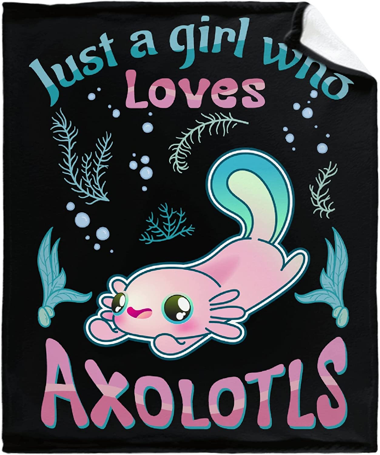 Gift For Axolotls Lovers Blanket - Axolotls Soft Cozy Living Room Bedroom Warm Gifts All Season, Gift for Girl, Valentines Day, Birthday - Just A Girl Who Loves Axolotls Blanket