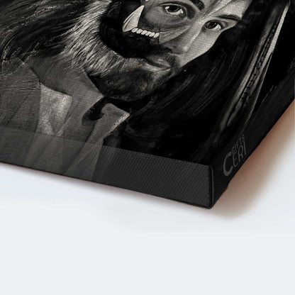 Jesus Portrait  Canvas - Lion of Judah, Jesus painting, Black and white art Portrait Canvas - Inspirational gift, Gift For Religious Christian