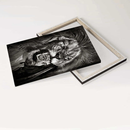 Jesus Portrait  Canvas - Lion of Judah, Jesus painting, Black and white art Portrait Canvas - Inspirational gift, Gift For Religious Christian