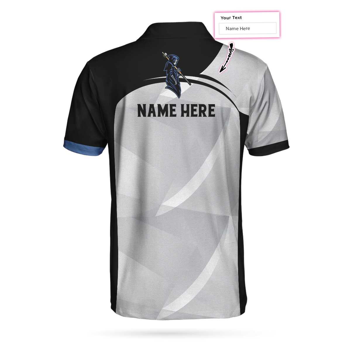 Personalized Skull Billiards Polo Shirt For Men, 8 Ball Skull Custom Men Polo Shirt, Custom Billiards Gift For Billiards Lovers
