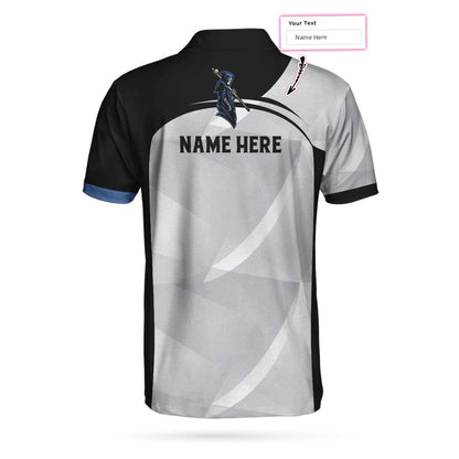 Personalized Skull Billiards Polo Shirt For Men, 8 Ball Skull Custom Men Polo Shirt, Custom Billiards Gift For Billiards Lovers