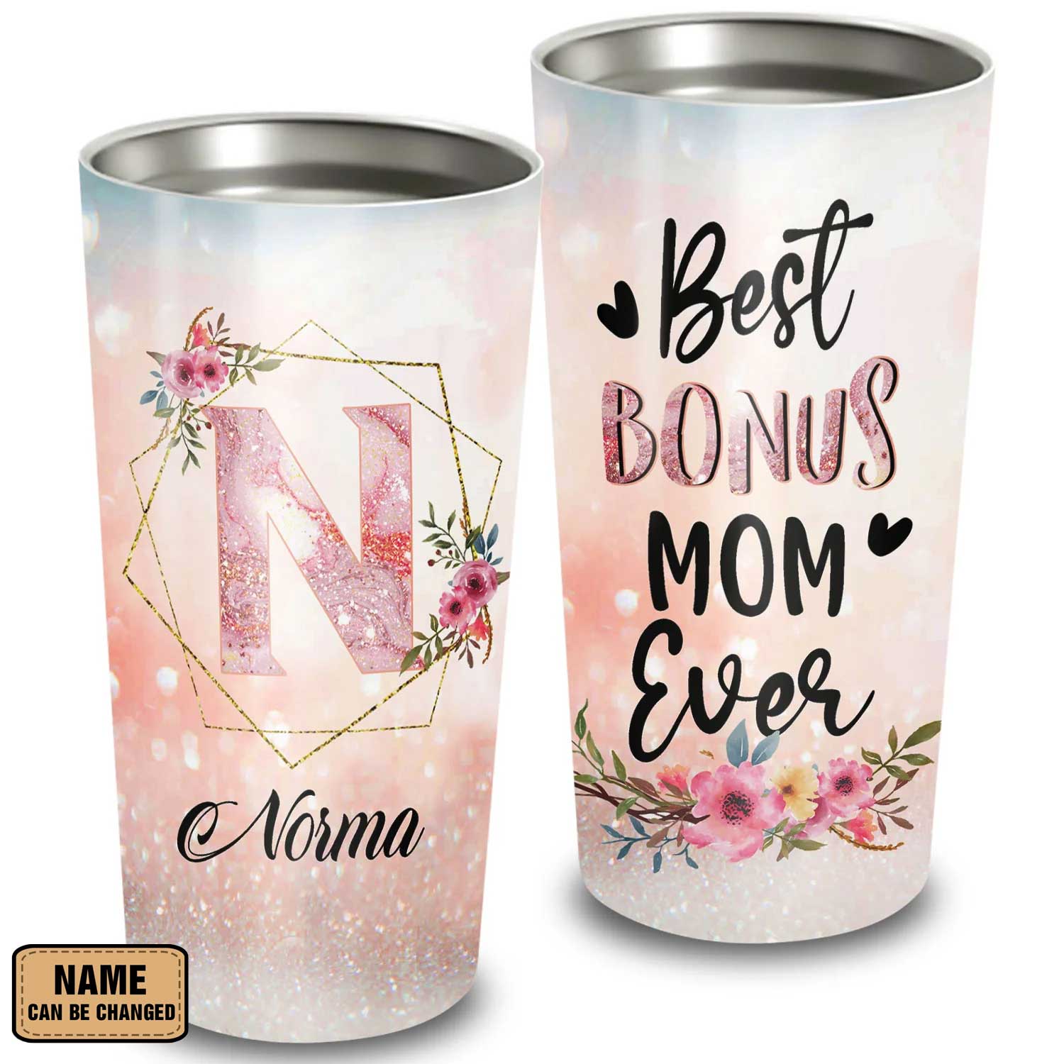 Best Personalized Mother's Day Gifts Tumbler - Custom Gift For Mother's Day, Presents for Mom - Best Bonus Mom Ever Tumbler