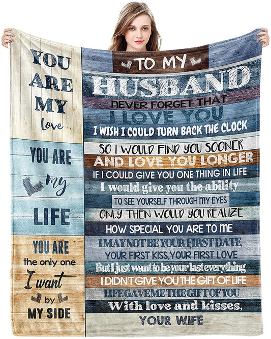 Gift For Husband Blanket - To My Husband Blanket - Romantic Gift For Husband From Wife, Birthday, Christmas, Valentines, Anniversary Blanket - You Are My Life Blanket