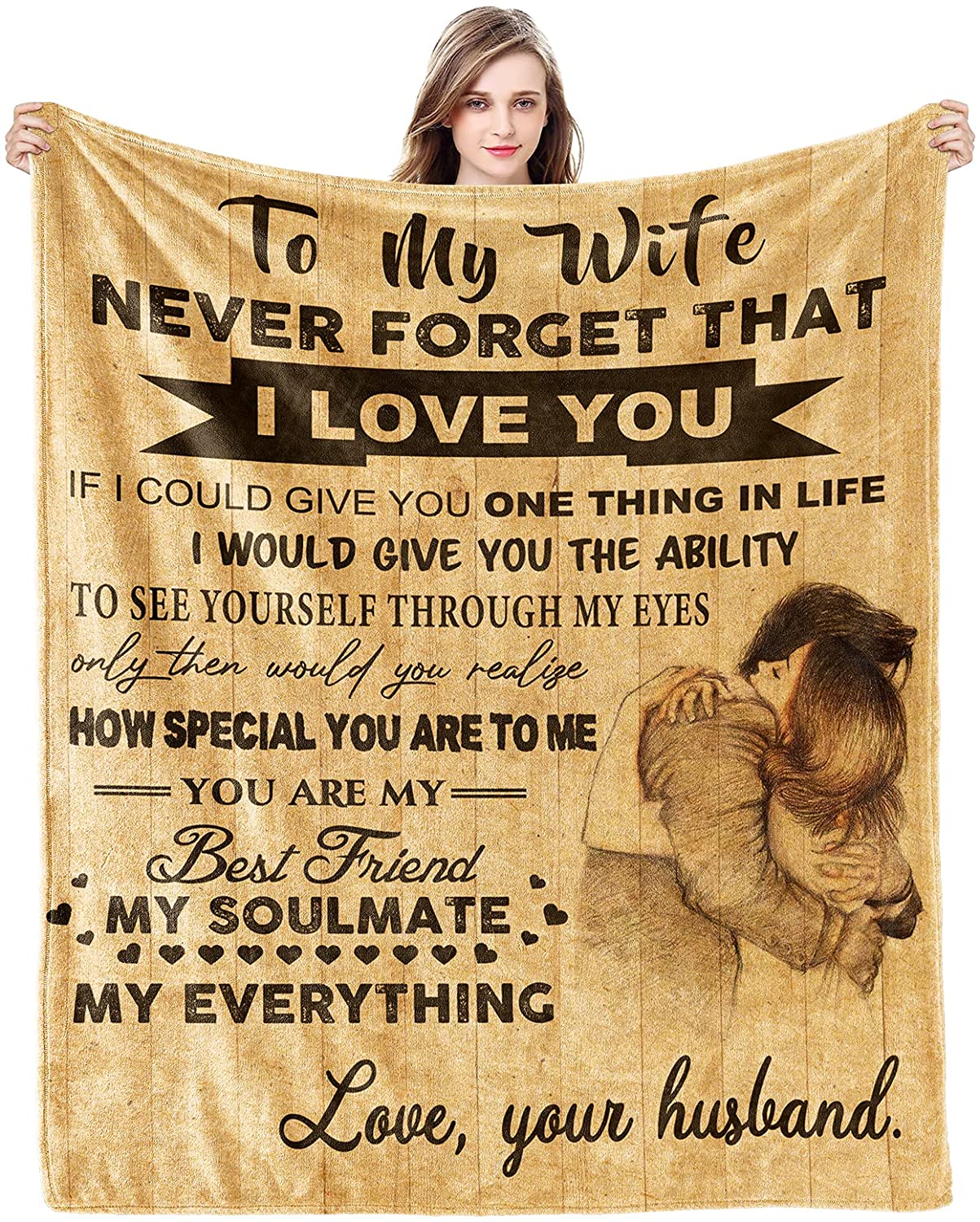 Gift For Wife Blanket - To My Wife, Couple Blanket - Romantic Gift For Wife From Husband, Birthday, Christmas, Valentines, Anniversary Blanket - Never Forget That I Love You Blanket