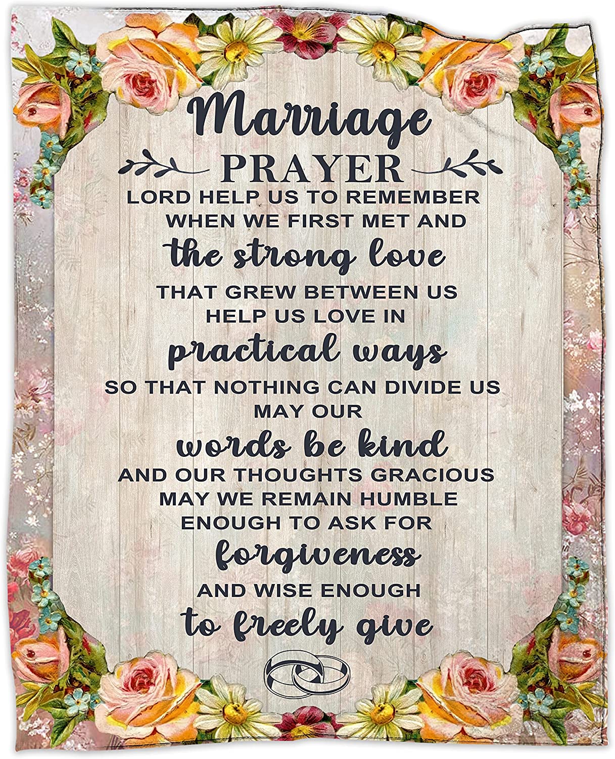 Marriage Prayer Blanket Anniversary Wedding Christian Engagement For  Couples Bride Groom Newly Engaged Fleece Throw Blanket