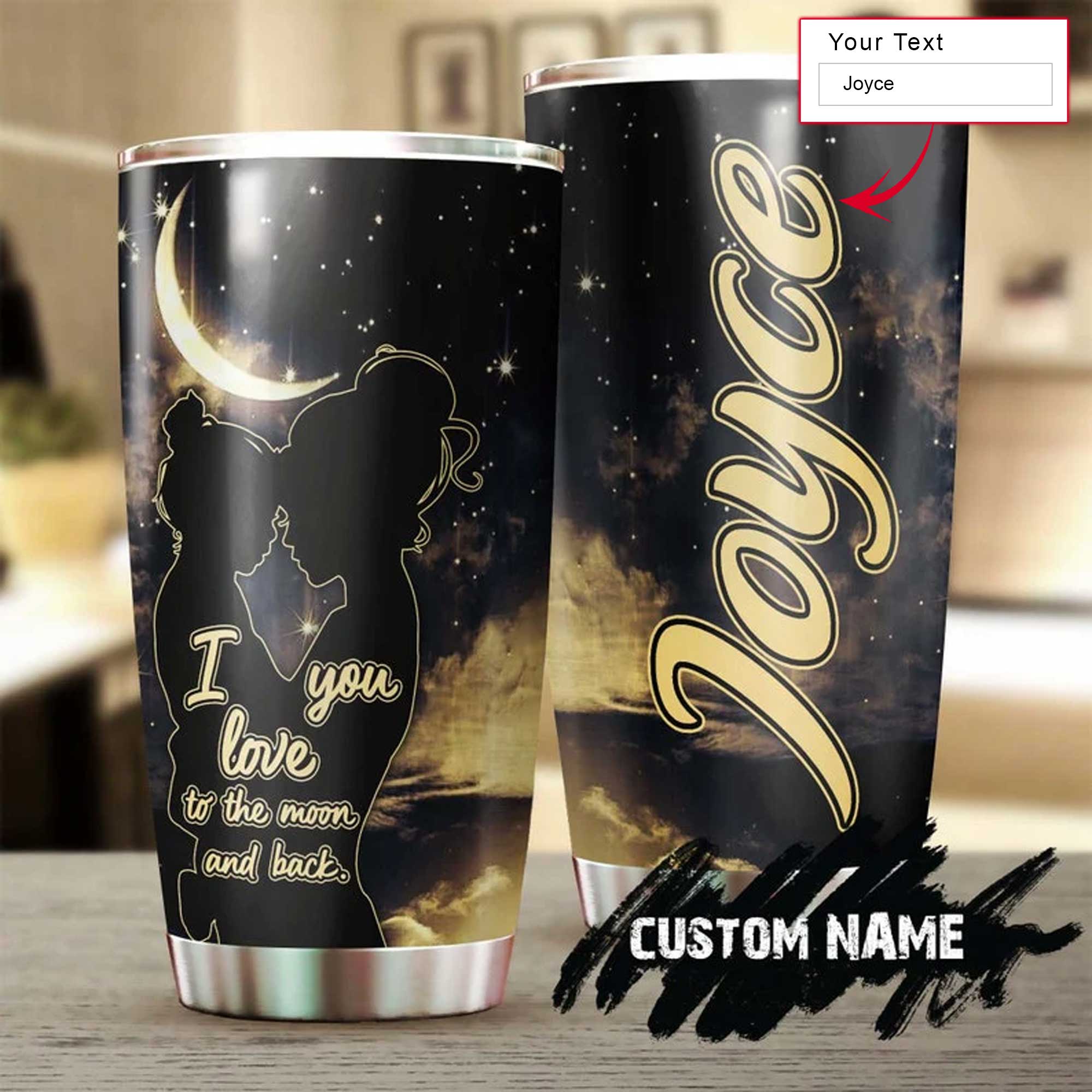 Personalized Mother's Day Gift Tumbler - Custom Gift For Mother's Day, Presents For Mom - Mom Daughter, I Love You To The Moon And Back Tumbler