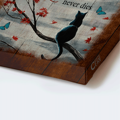 Black cat Portrait Canvas- Black cat, Butterfly- Gift for Cat lover- Love never dies - Heaven Portrait Canvas Prints, Wall Art