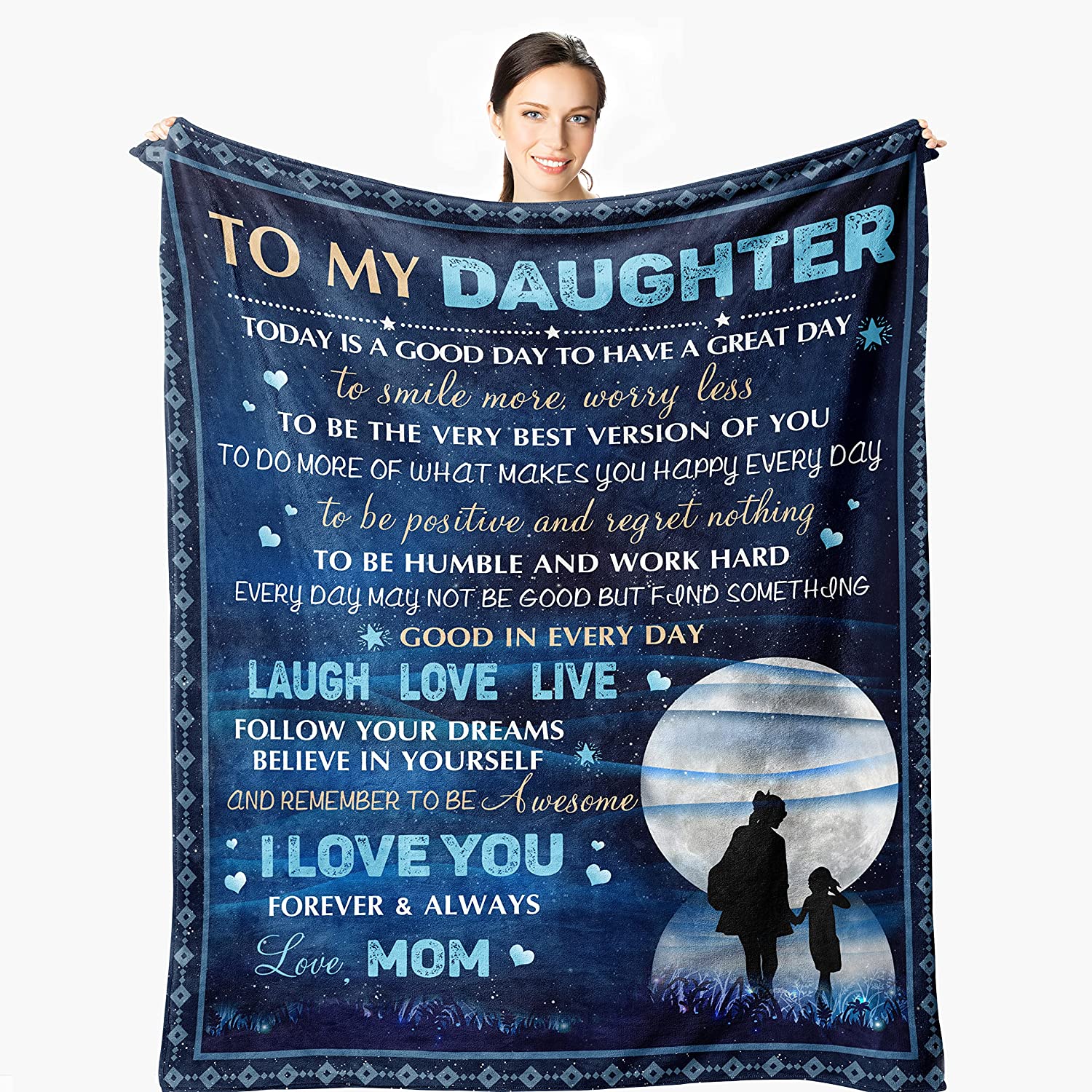 Gift For Daughter Blankets - To My Daughter Blankets - Best Gift For Daughter Birthday, Christmas, Flannel Fleece Throw Blankets For Bed Chair Sofa Couch Home Decor