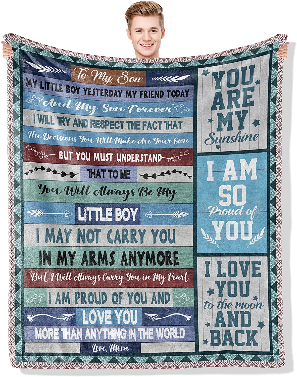 Gift For Son Blanket - To My Son Blanket - Gift For Grown Son From Mom, Birthday, Christmas, Graduation, Anniversary Blanket - I Am So Proud Of You Blanket