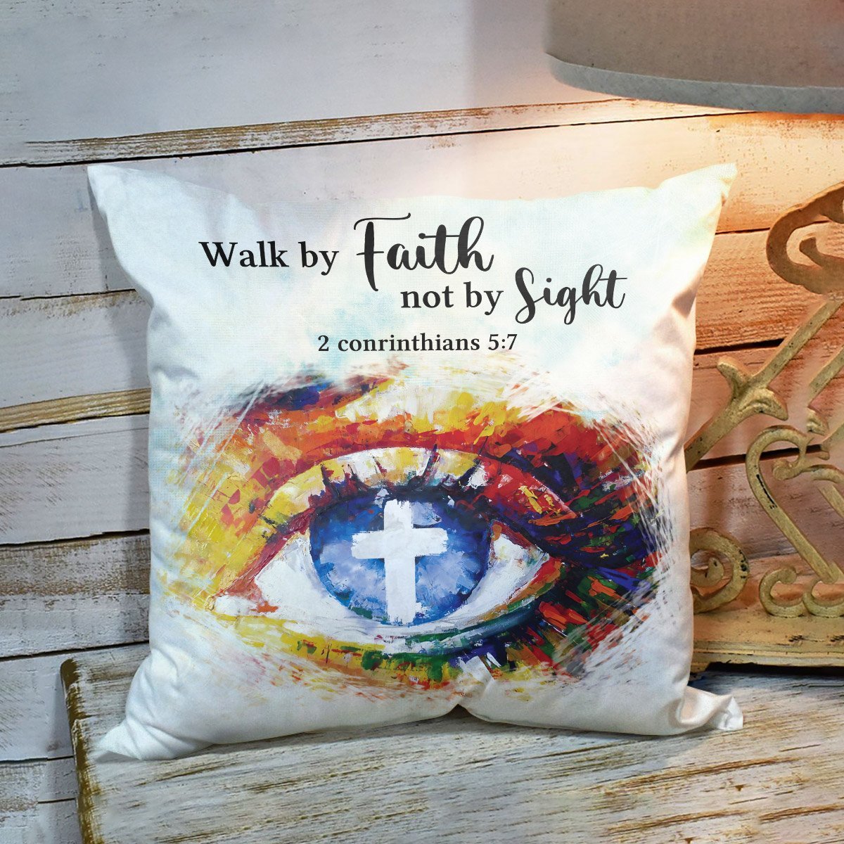 Bible Verse Pillow - Scripture Pillow - God Pillow -  Unique Christian Pillow- Walk By Faith