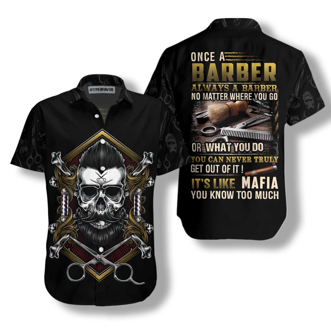 Barber Hawaiian Shirt, A Barber Is Always A Barber Aloha Shirt For Men, Perfect Gift For Barber, Friends, Husband, Boyfriend, Family