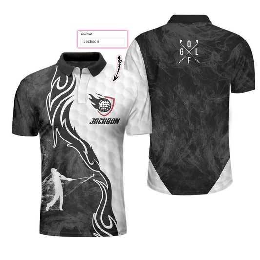 Golf Personalized Men Polo Shirt, A Golf Player Illustration Custom Polo Shirt, Best Golf Shirt For Men