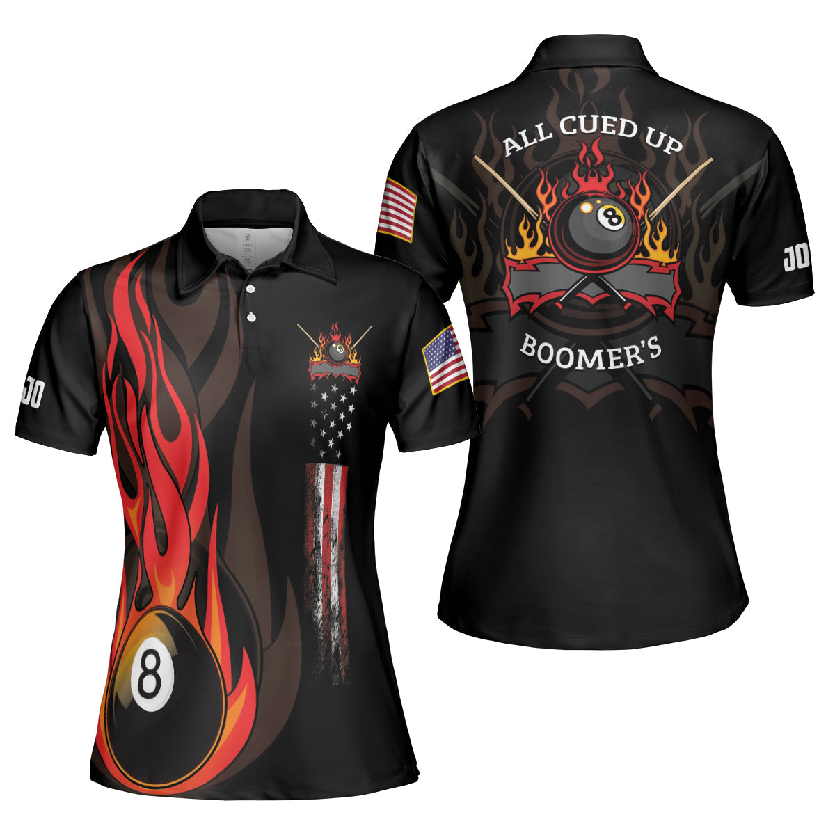 Billiards Custom Women Polo Shirt, Personalized Women Polo Shirt, All Cued Up Boomer's Custom Short Sleeve Women Polo Shirt