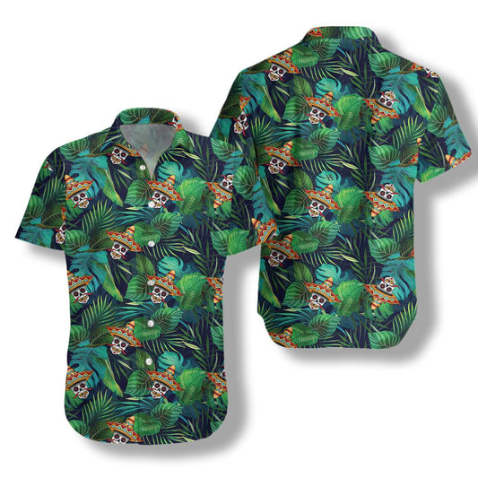 Mexican Skull Hawaiian Shirt, Tropical Aloha Shirt For Men And Women, Best Gift For Men Women, Perfect Gift For Friends, Husband, Boyfriend, Family