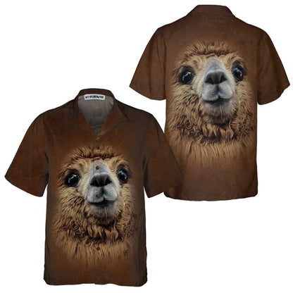 Funny Alpaca Hawaiian Shirt, Brown Alpaca Aloha Shirt For Men & Women, Best Gift For Alpaca Lovers