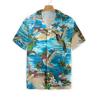 Amazing Hummingbird Hawaiian Shirt, Hummingbird Beach Aloha Shirt For Men & Women, Best Gift For Husband, Wife, Boyfriend, Girlfriend, Friend, Family