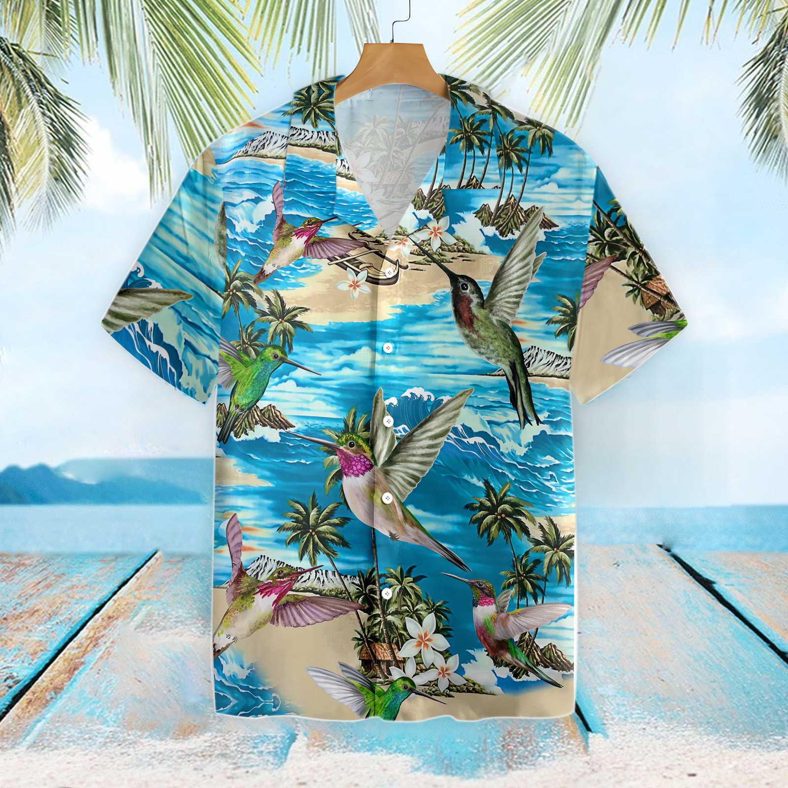 Amazing Hummingbird Hawaiian Shirt, Hummingbird Beach Aloha Shirt for Men & Women, Best Gift for Husband, Wife, Boyfriend, Girlfriend, Friend, Family