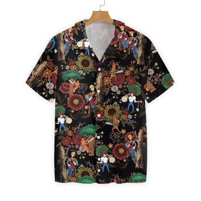 Arborist Proud Hawaiian Shirt, Flower Tree Pattern Aloha Shirt For Men & Women, Best Gift For Arborist, Husband, Wife, Boyfriend, Girlfriend