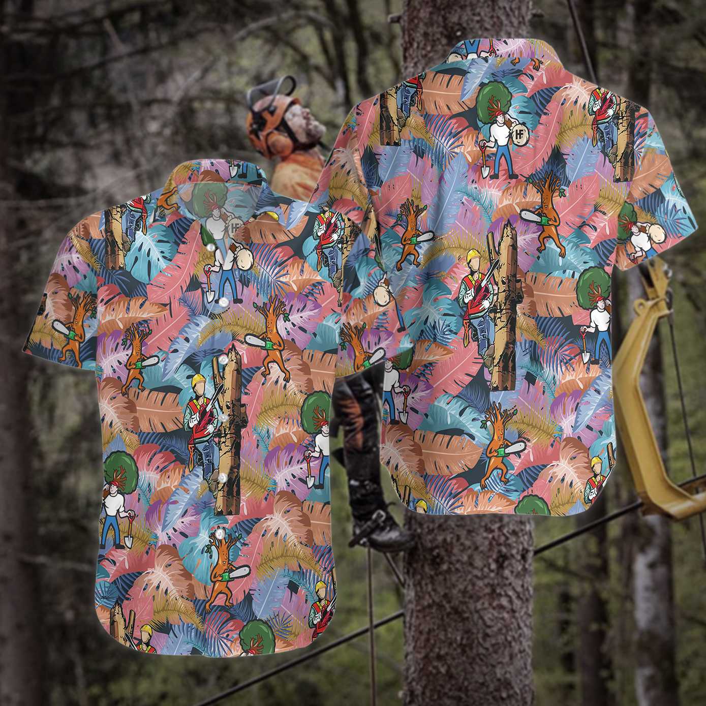 Arborist Proud Hawaiian Shirt, Tropical Pattern Aloha Shirt For Men & Women, Best Gift For Arborist, Husband, Wife, Boyfriend, Girlfriend