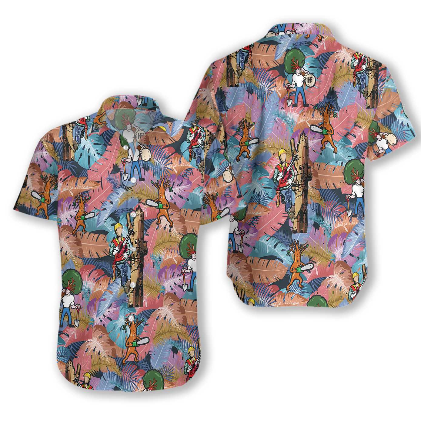 Arborist Proud Hawaiian Shirt, Tropical Pattern Aloha Shirt For Men & Women, Best Gift For Arborist, Husband, Wife, Boyfriend, Girlfriend