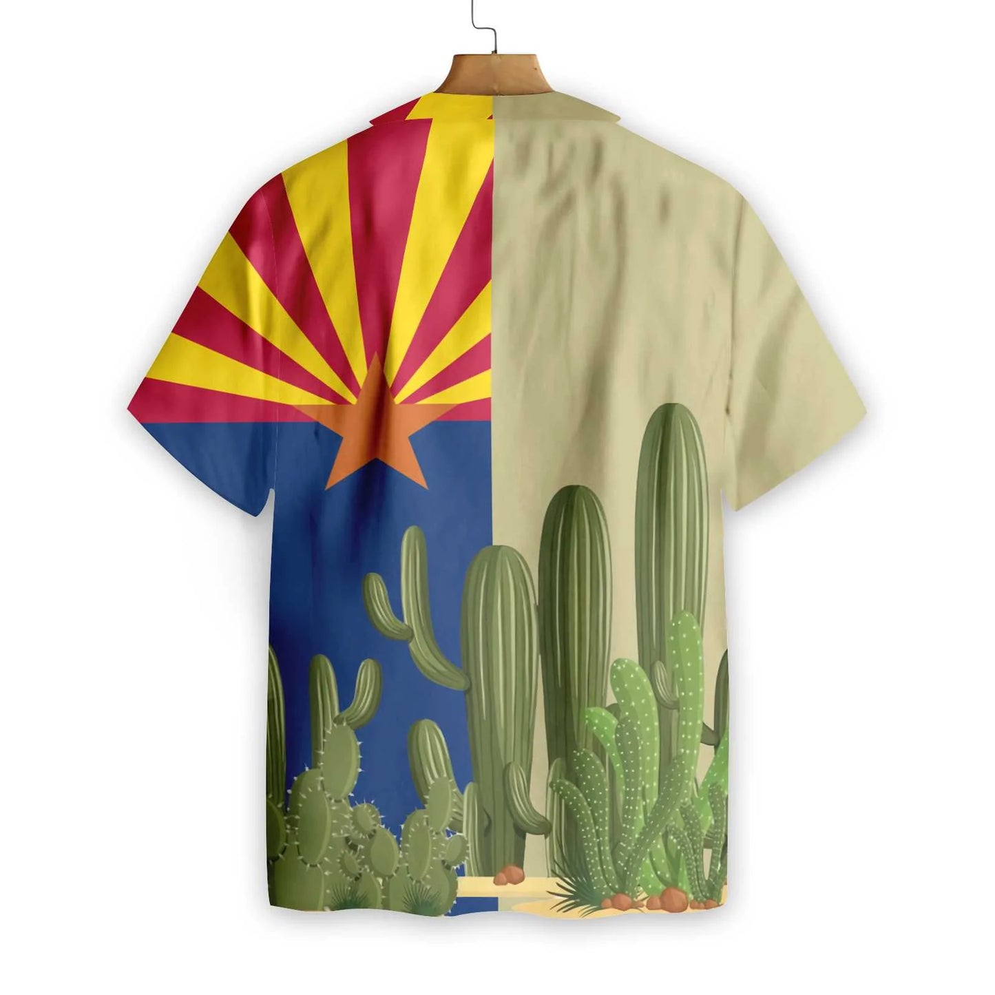 Arizona Flag Saguaro Hawaiian Shirt, Cactus Aloha Shirt For Men & Women, Best Gift For Summer, Husband, Wife, Boyfriend, Girlfriend