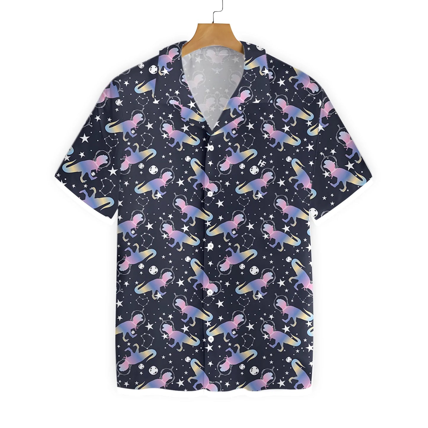 Astro T-Rex Dinosaur Hawaiian Shirt, Dinosaur Aloha Shirt For Men & Women, Best Gift For Dinosaur Lovers, Summer, Husband, Wife, Boyfriend, Girlfriend