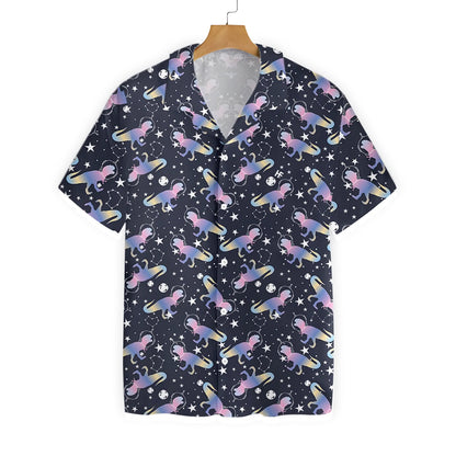 Astro T-Rex Dinosaur Hawaiian Shirt, Dinosaur Aloha Shirt For Men & Women, Best Gift For Dinosaur Lovers, Summer, Husband, Wife, Boyfriend, Girlfriend