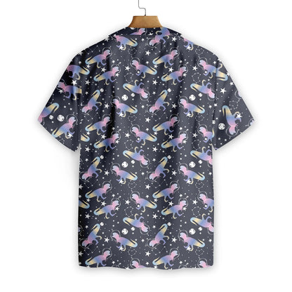 Astro T-Rex Dinosaur Hawaiian Shirt, Dinosaur Aloha Shirt For Men & Women, Best Gift For Dinosaur Lovers, Summer, Husband, Wife, Boyfriend, Girlfriend