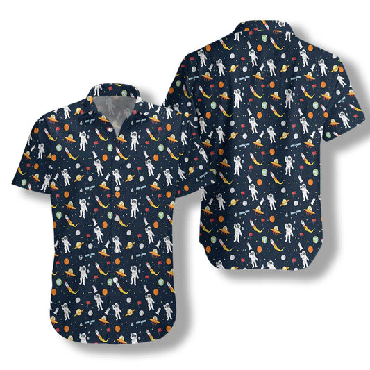 Astronaut Hello Hawaiian Shirt, Spacecraft Spaceflight Aloha Shirt For Men & Women, Best Gift For Summer, Husband, Wife, Boyfriend, Girlfriend