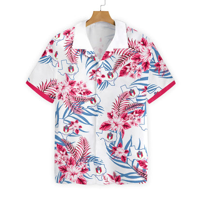Texas Map Austin Proud Tropical Flower Hawaiian Shirt, City Of Austin Aloha Shirt For Men & Women, Best Gift For Summer, Husband, Wife, Boyfriend, Girlfriend
