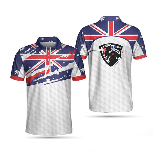Men Polo Shirt - Australian Flag Golf Texture Men Polo Shirt - Gift For Golfer -  Ripped Polo Shirt, Best Golf Shirt Men Polo Shirt