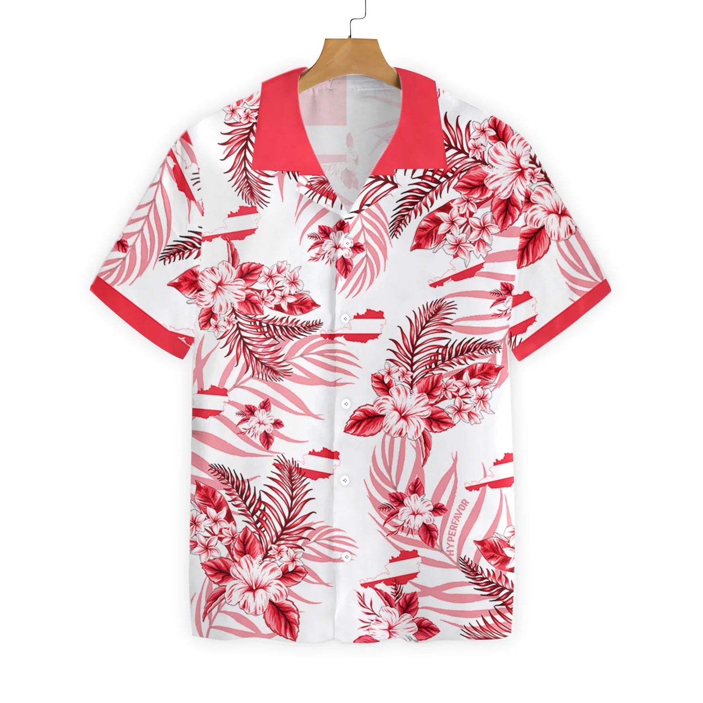 Texas Map Austin Proud Tropical Flower Hawaiian Shirt, Austria Map Aloha Shirt For Men & Women, Best Gift For Summer, Husband, Wife, Boyfriend, Girlfriend