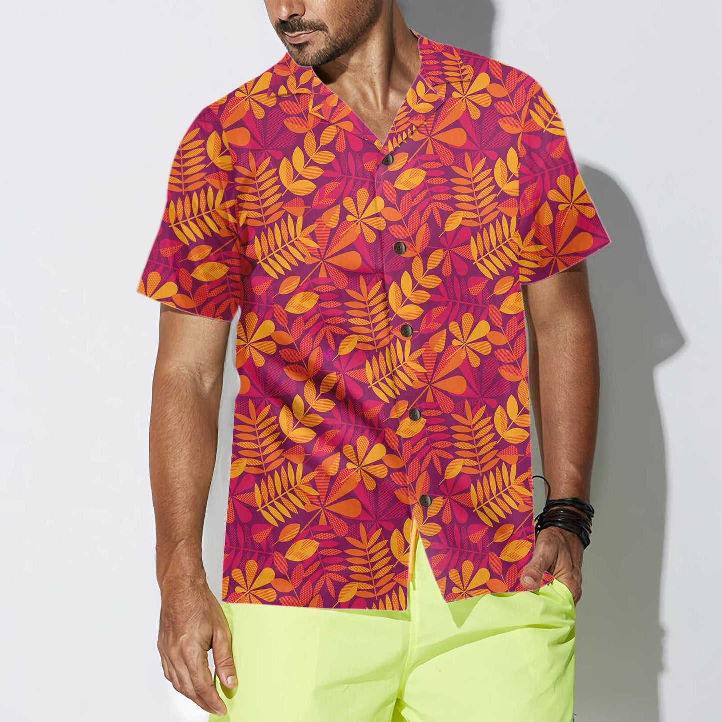 Autumn Leaves Seamless Pattern For Thanksgiving Hawaiian Shirt, Fall Season Thanksgiving Aloha Shirt for Men And Women, Gift For Thanksgiving Day