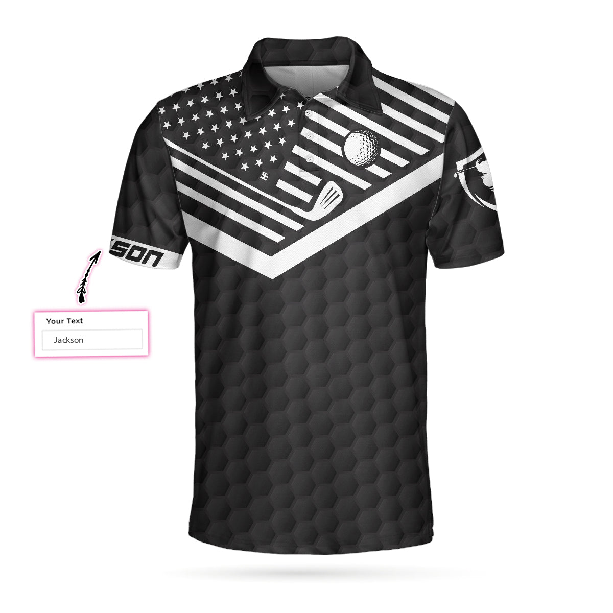 Men Polo Shirt - Back Nines Matter Custom Polo Shirt, Black Theme American Flag Polo Shirt - Gift For Golfer - Best Personalized Golf Shirt For Men