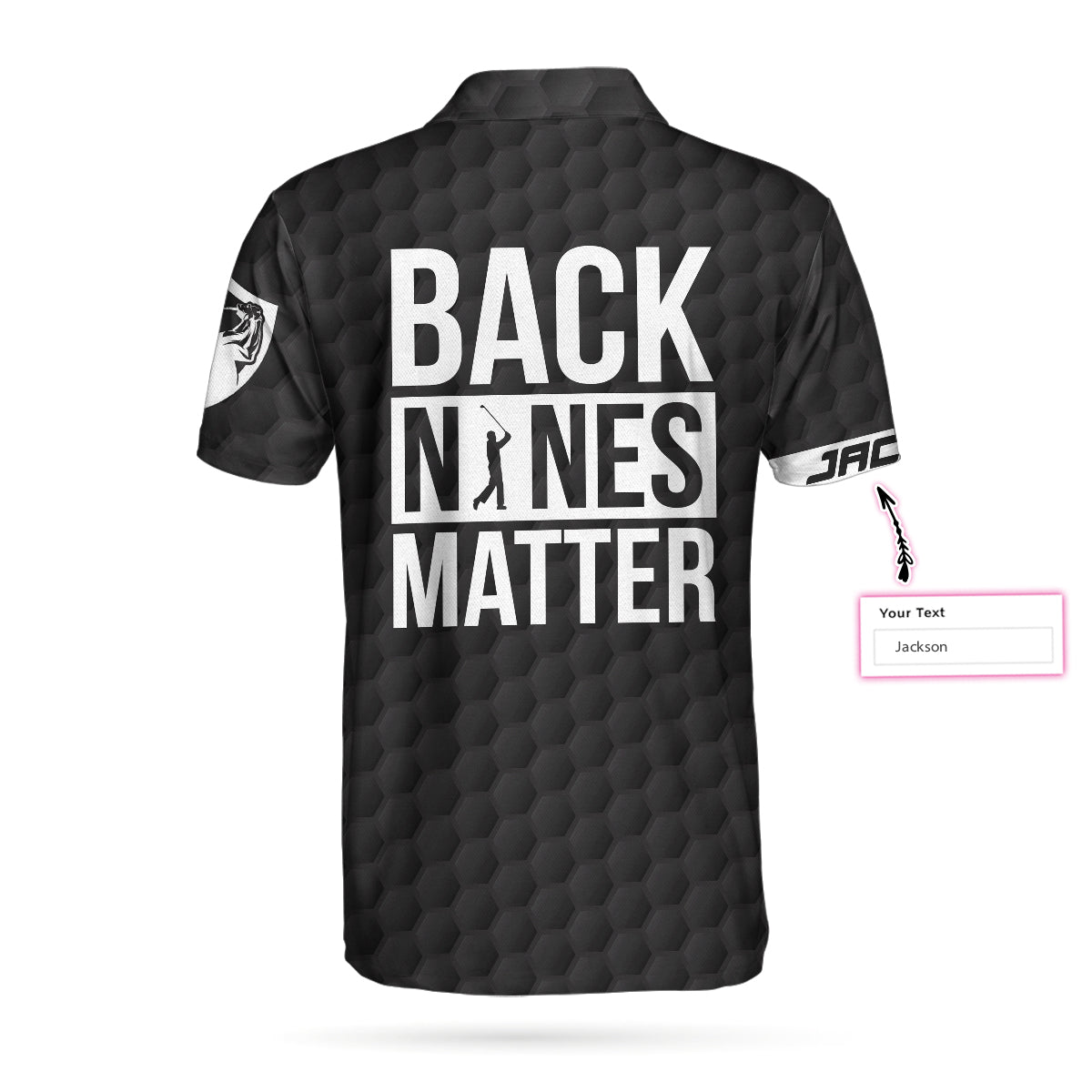Men Polo Shirt - Back Nines Matter Custom Polo Shirt, Black Theme American Flag Polo Shirt - Gift For Golfer - Best Personalized Golf Shirt For Men