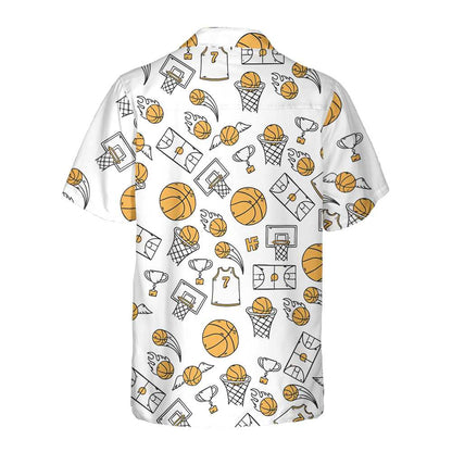 Basketball Pattern Hawaiian Shirt, Basketball Pattern Hawaiian Shirt For Adults, Best Hawaiian Basketball Shirt For Basketball Players