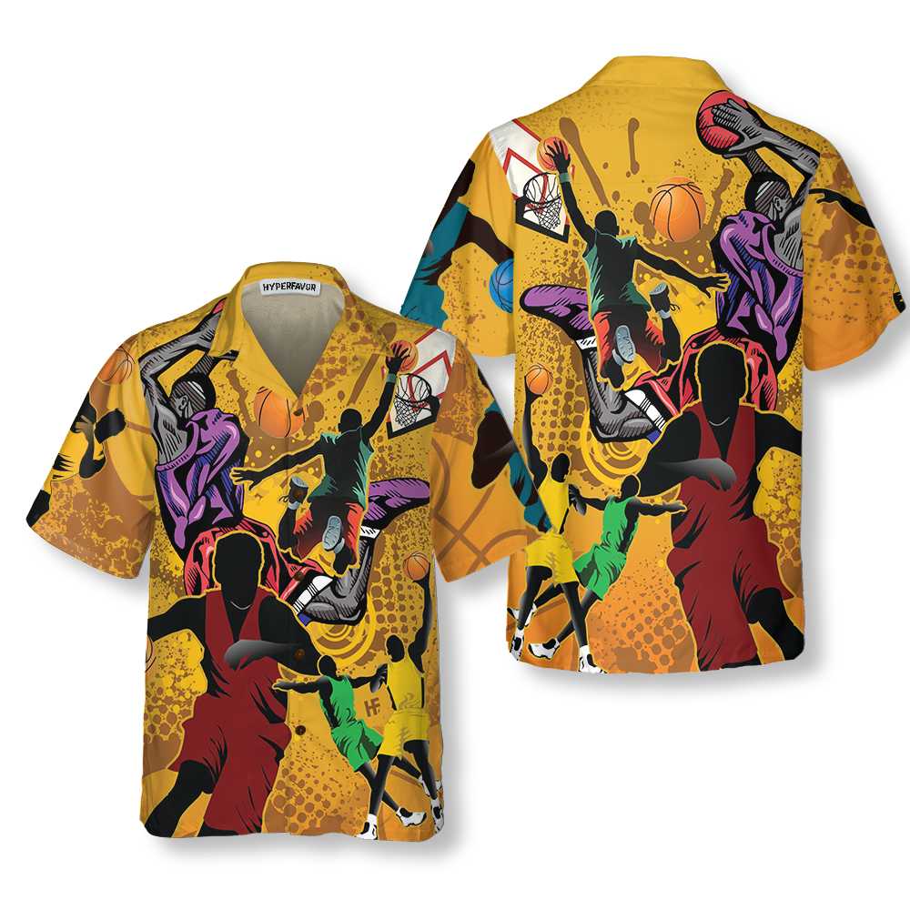Basketball Players Hawaiian Shirt, Button Up Basketball Shirt For Men & Women, Cool Basketball Gift, Best Gift For Basketball Player, Friend, Family