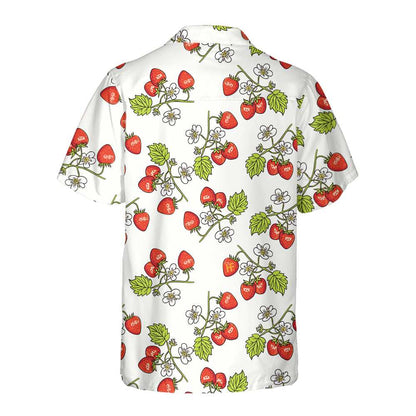Beautiful Strawberry Seamless Pattern Hawaiian Shirt, Strawberry Shirt For Men And Women, Strawberry Print Shirt, Perfect Gift For Lovers, Friends, Husband, Boyfriends, Family