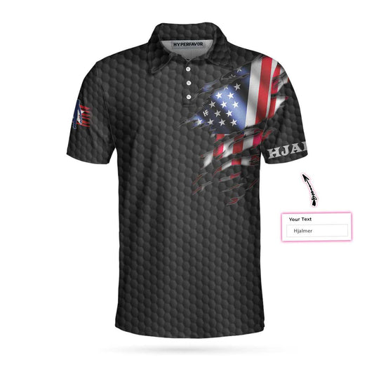Men Polo Shirt - Black American Flag Bowling Custom Polo Shirt - Best Shirt For Men